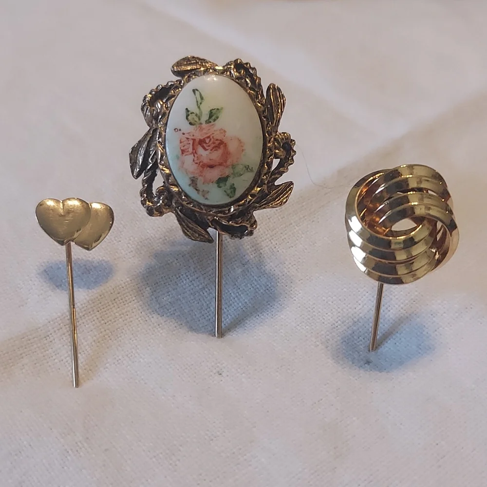 Set of Three Vintage stick pins - Picture 2 of 5